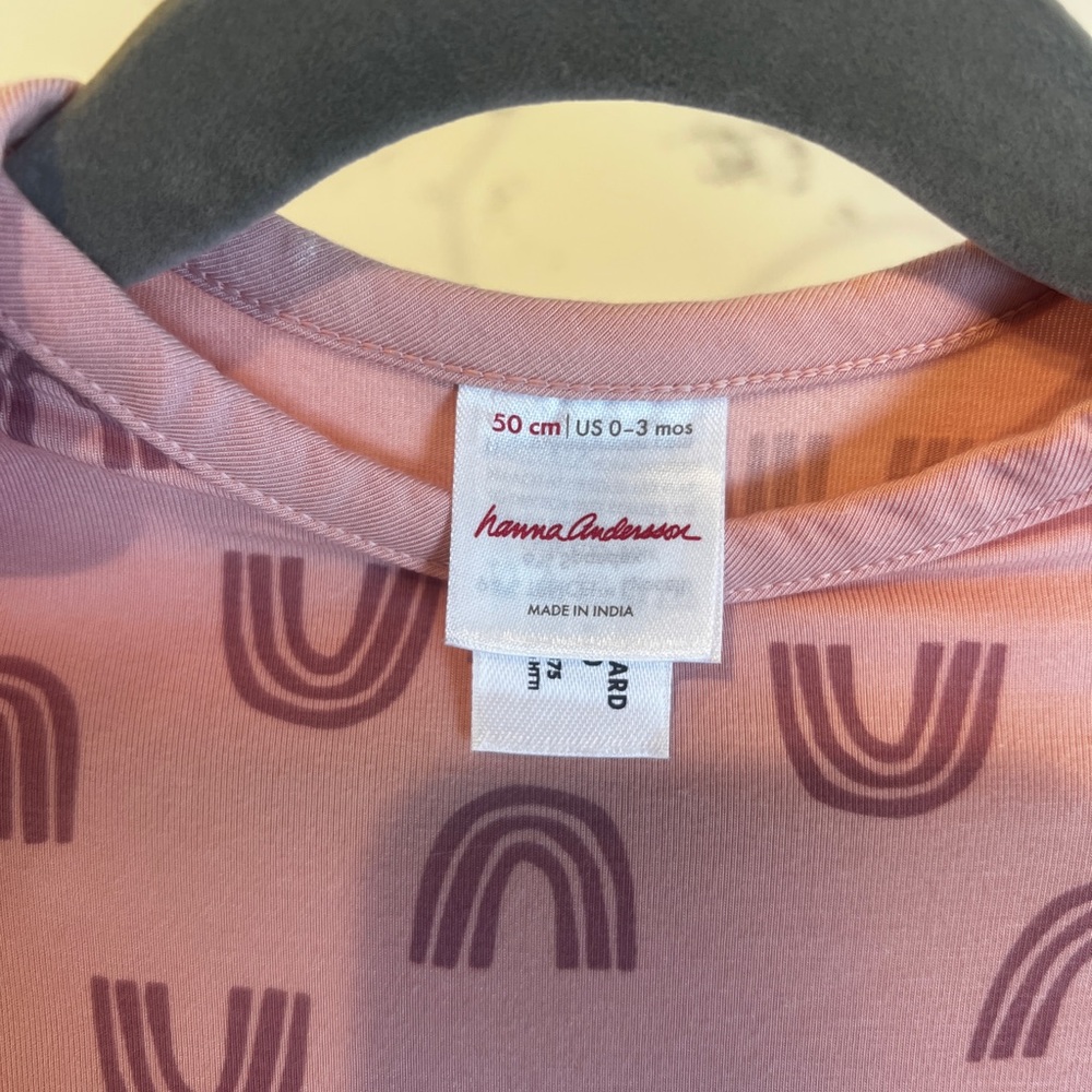 Hannah Andersson pink rainbows sleep gown